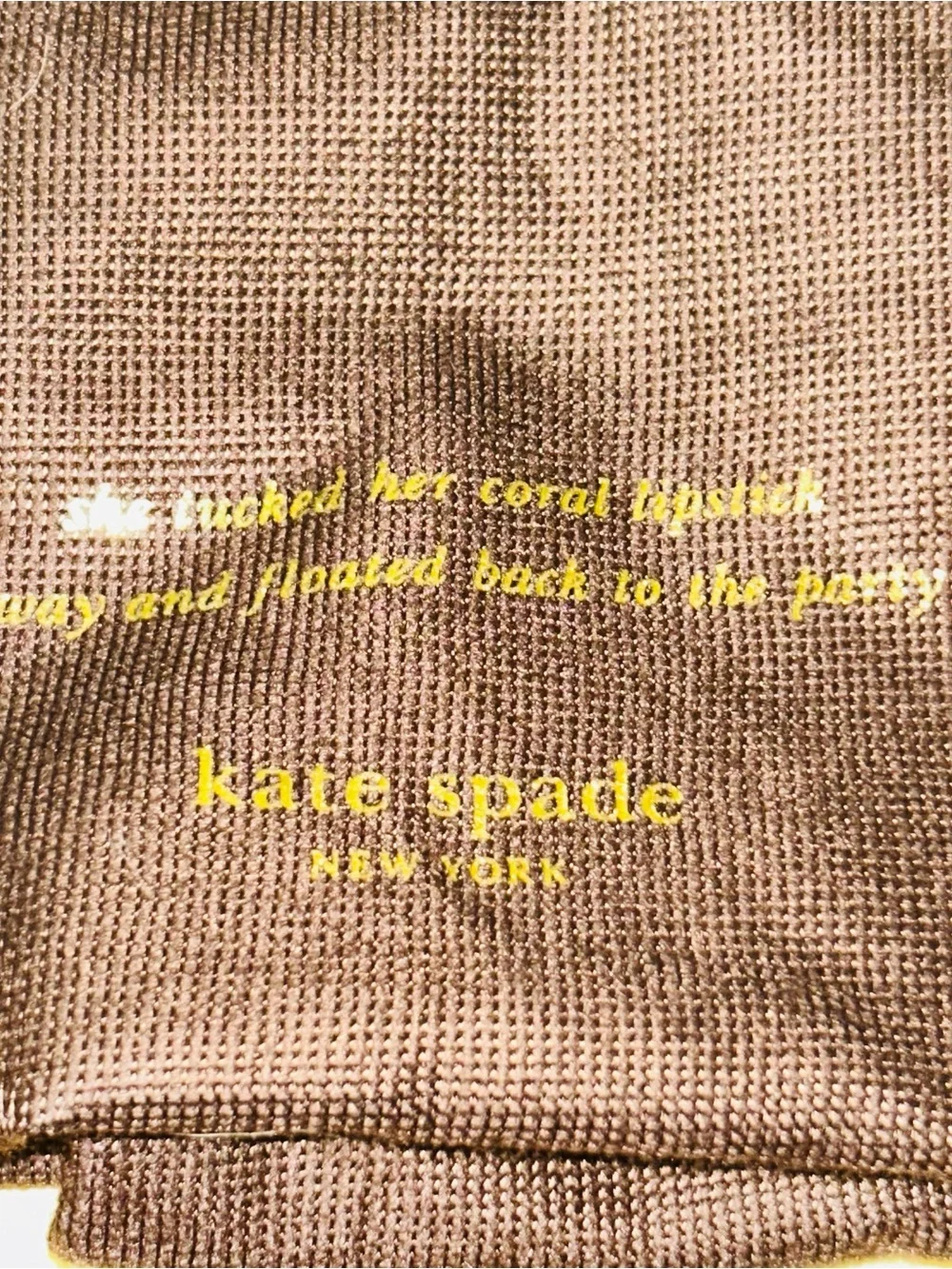 Kate Spade large brown gold lettering purse dust bag 19” x 17”